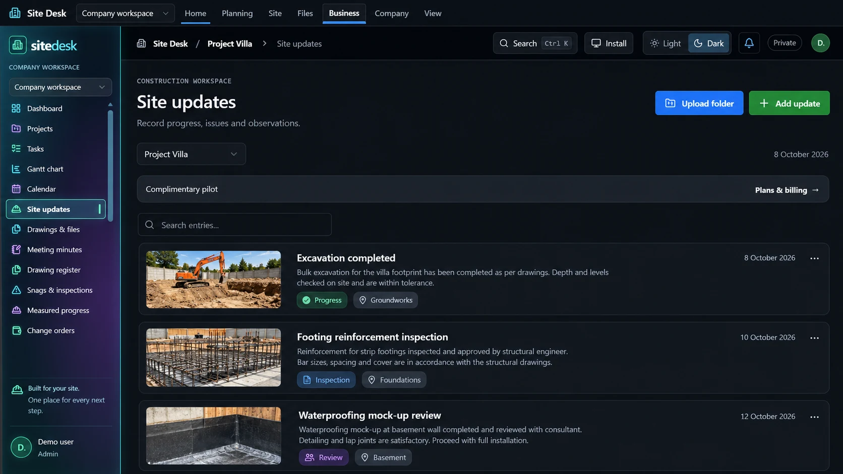 Site Desk | Construction workspace